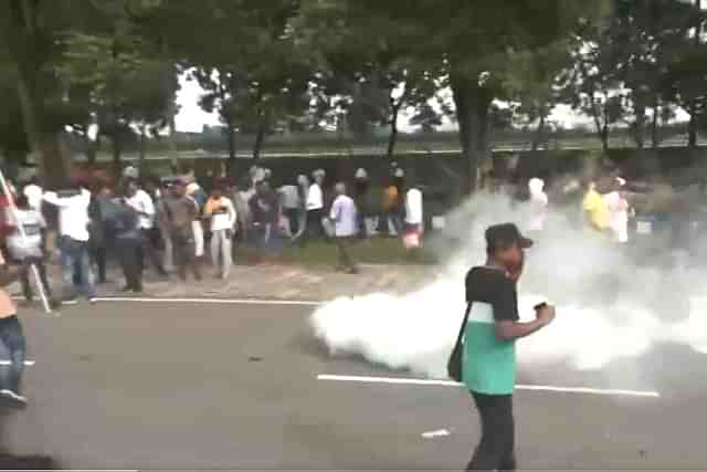 Tear gas used against protestors